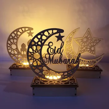Eid Mubarak Madeira Ornamento Ramadã DIY Decorações Para a Casa Islâmica Muçulmana Fornecimentos de Terceiros Kareem Ramadã, Eid Al Adha Presentes 2023