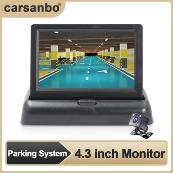 De 4,3 Polegadas HD de Dobramento de Monitor sem Fio da Câmera de Visão Traseira, Sistema de Monitoramento de Estacionamento Monitor com Câmara de marcha à ré Opcional