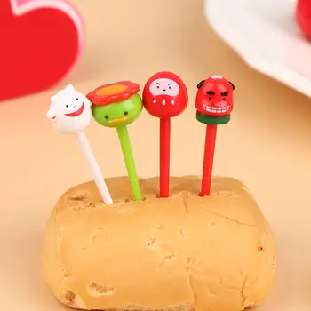 1set Mini Animal de Frutas Garfo Engraçado Expressão dos desenhos animados Crianças, Snack-Bolo de Sobremesa de Alimentos Pegar um Palito de Bento Decoração para uma Festa pré-Embaladas