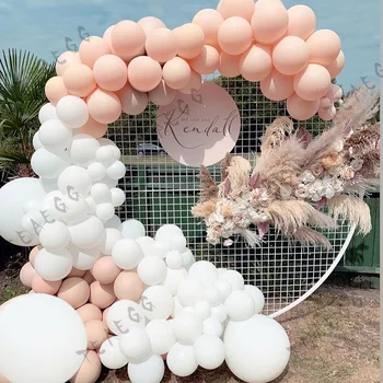 126Pcs Festa de Casamento, Decoração de Balões Garland Macaron Branco Laranja de Látex Balão Para a Festa de Aniversário de Decoração de chá de Bebê
