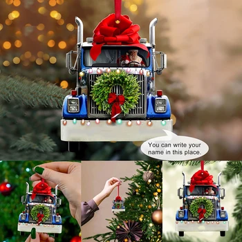 Mini Carro Ornamento De Suspensão De 8 Cm Pingente De Acrílico Diy Decoração De Árvore De Natal Para A Casa Bar Do Hotel