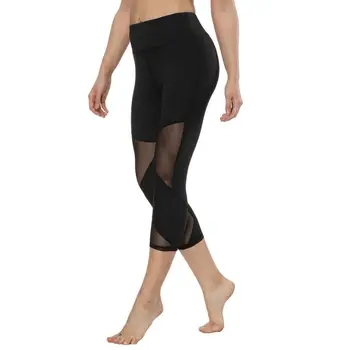 Senhoras Malha De Costura Calças De Yoga Desportivo De Cintura Alta Trecho Sportswear Leggings FitnessTight PantsCropped Calça Envolve Perna Mulheres