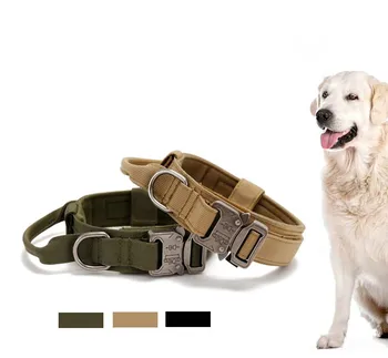 Coleira de cão durável coleira de cachorro grande formação, treinamento ao ar livre de caça ajustável em nylon coleira do cão pastor, cão de acessórios
