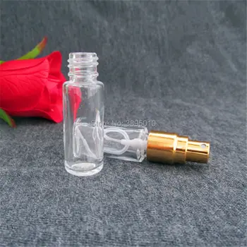 5ml Recarregáveis de Vidro de Óleo Essencial Frasco de Perfume Vaporizador Spray Frasco Frasco de Vidro com ouro cap F672