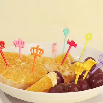 12/20Pcs Bonito dos desenhos animados Mini Alimentos Pega o Lanche Garfos Almoço Bento Decoração para uma Festa infantil Friut Garfo
