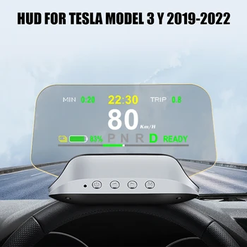 HUD Para o Tesla Model 3 Y 2019-2022 Velocímetro RPM Espelho Projetor Carro Head Up Display T3 Digital Alarme Definido