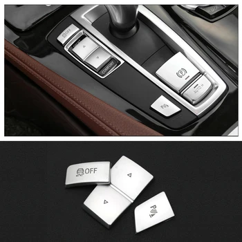 para BMW 5 /6/7 série F10 GT F07 estilo Carro Central travão de Mão Automático H Botão do lado Esquerdo do botão de interruptor de Cobre Guarnição Adesivos