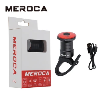 MEROCA Luz Traseira da Bicicleta Sensor Inteligente Auto Start/Stop de Freio Luz traseira Impermeável USB Recarregável lanterna traseira de Bicicleta Bicicleta Peças