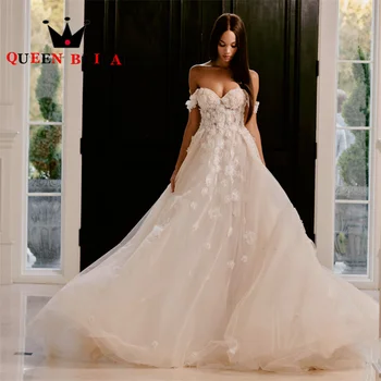 A elegante Linha Namorada de Vestidos de Noiva 2023 Novos Apliques Fora Do Ombro Vestidos de Noiva Vestidos Casamento Personalizado D63X