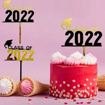 Nova Classe de 2022 Bolo Topper Parabéns Grad Acrílico Bolo Topper para 2022 Formaturas de Faculdade Celebrar a Festa Bolo Decoração Q6X9
