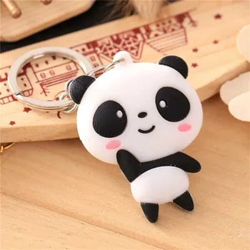 Bonito Criativo Cartoon Chaveiro De Silicone Jóia De Animais Do Panda-Chave Da Cadeia De Carro Saco De Meninas Chaveiro Ornamentos Acessórios De Presente