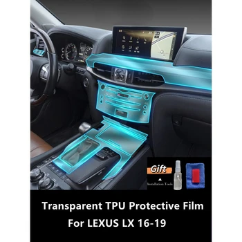 Por LEXUS LX 16-19 Interior do Carro do Centro da Consola de TPU Transparente Película Protetora Anti-risco Reparação Filme Acessórios para Montar