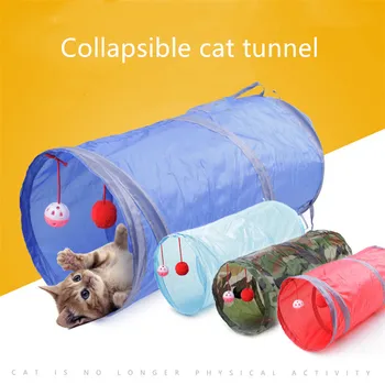 2 Furos Gato De Estimação Túnel Brinquedos Dobrável Gato De Estimação De Treinamento Interativo, Divertido Brinquedo Para Gatos Coelho Animal Jogar Túnel Do Tubo