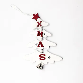 1Pc Árvore de Natal de Madeira Pingente de Árvore de Natal Ornamento de Suspensão DIY artefatos de Madeira Para 2022 Festa de Ano Novo Decorações de Natal