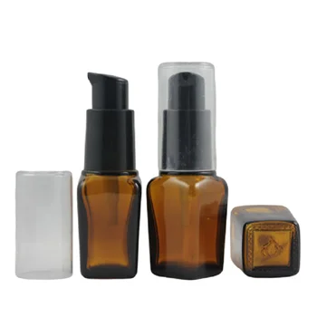 10 ml Spray Frasco de Vidro Mini Vazio Bomba de Loção Emulsão Garrafa Marrom Maquiagem Comestics Container de Viagem Lindo Frasco de 25pcs/monte