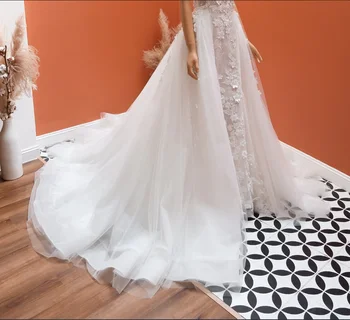 Lace saia destacável saia de tule do vestido de casamento de trem removível saias de tamanho personalizado destacável de vestido de noiva saia