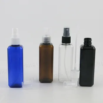 30 x 100 ml azul Âmbar Claro quadrado Preto de estimação frasco de perfume 100cc quadrado Vazio pulverizador de névoa frasco de 100ml fragrância e perfume