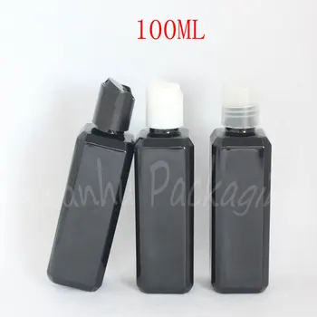100ML Quadrado Preto Garrafa de Plástico , 50CC Vazio Cosmético , Shampoo, Loção Embalagem Frasco ( 50 PC/Lote )