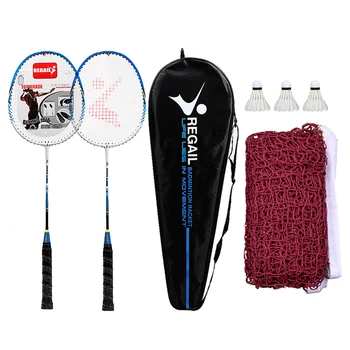 2 o Jogador de Badminton e Raquetes Conjunto com 3 Volantes Bolsa de Transporte e de Badminton Líquido para a Família de Recreação, Jogos de Raquete de Badminton