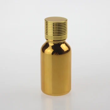 Produto novo 20ml médica ouro/prata vidro frasco conta-gotas,Brilhante ouro/prata vazias de embalagens de cosméticos para o óleo essencial