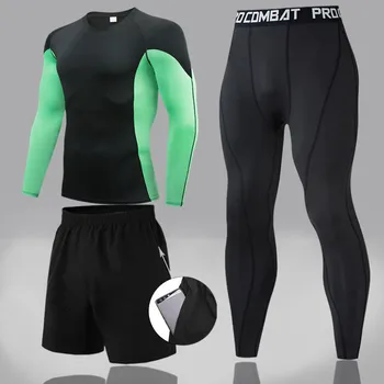 Homens Mma rashguard T-shirt+leggings conjuntos de compressão de treino de fitness de collants de esportes do protetor do prurido de ginástica roupas de jiu-jitsu gi boxe camisolas