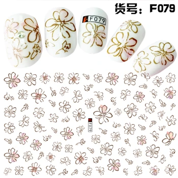 1 folha misto de design adesivo manicure beleza da flor adesivos de Nail Art decoração Adesivos de unhas suprimentos ferramenta de acessórios