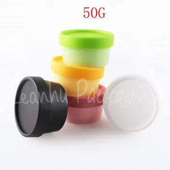50G Vazia de Plástico Redonda Jar , 50CC Creme / Máscara de Embalagem Frasco Vazio Cosmético , Maquiagem Sub-engarrafamento