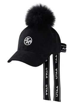UTAA versão coreana do Chapéu de golfe de exportação mulheres de esportes na primavera e no inverno tem um chapéu de bola chapéu preto-e-branco de pelúcia cap.