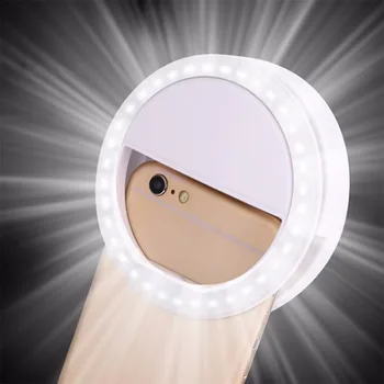 Celular Luz de Clip Selfie LED Flash Automático Para o Celular Smartphone Rodada Portátil Selfie Lanterna Espelho de Maquilhagem