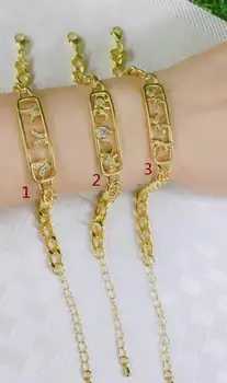 Borboleta De Ouro Cuban Link Cadeia Pulseira De Cobre, Cristal De Zircão Bracelete Banhado A Ouro Jóias Para Mulheres