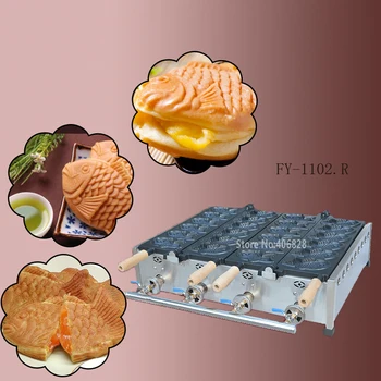 Novo e de alta qualidade tipo de gás chapa Dupla 12 pcs Peixe Taiyaki Waffle maker/frigideira antiaderente/waffle grill