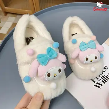 2022 Inverno Crianças Sapatos de Algodão Kawaii Minha Melodia do Luxuoso dos desenhos animados de Televisão Sapatos de Meninas' Sapatos de Lã Quente Sapatos Crianças Sapatos