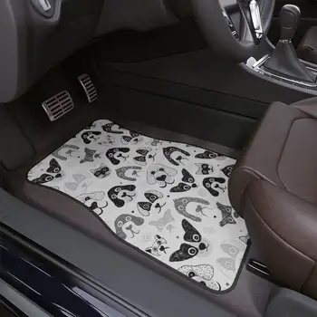 Cão carro Tapetes, tapete para carros, Listagem é para um Tapete, preto-e-branco padrão em carpete, tapete de presente para o carro, protetor de piso