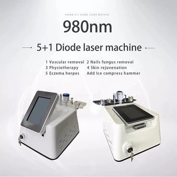 Multifunção 5 em 1 980nm Laser de Diodo Máquina da Veia da Aranha Terapia Vasos Sanguíneos Remoção de Unhas Fungo Treament Máquina da Beleza