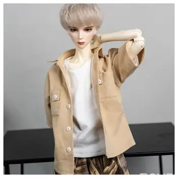 BJD boneca roupas são adequadas para 1/4 1/3 POPO68 Tio 73 tamanho de moda de verão de carga solta de manga curta jaqueta cáqui revestimento dos homens