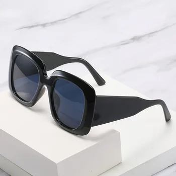 Nova moda unissex praça óculos de sol ampla templos grande armação óculos de sol das mulheres da moda de rua de condução óculos homens