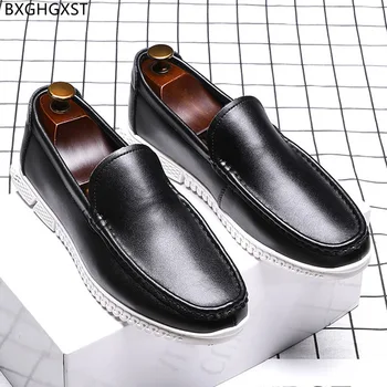 Marca de luxo de Couro Casual Sapatos para Homem 2022 Deslizar sobre Sapatos de Homens Negros Sapatos de Mens Sapatos Casuais Venda Quente Zapatillas De Hombre