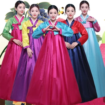 Mulheres Hanbok Vestido coreano de Moda de Trajes Antigos Tradicional Festa Asiática, Palácio de Cosplay de Desempenho do Vestuário de 10Color
