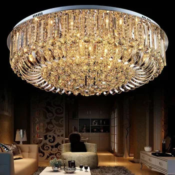 Luxo moderno LED de teto de cristal da lâmpada, sala familiar de cristal de luxo modernas lâmpadas, chrome lâmpadas, o círculo de cristal de iluminação
