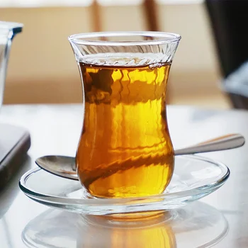 LAV Requintado Padrão de Grade Turquia Preto Xícara de Chá Pires Conjuntos de Café turco SHOT de ESPRESSO Copo de Água Perfumada Beber uma Caneca de Xícara (chá)