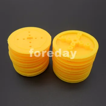100PCS DIY 36MM Polia de Plástico Mudanças brinquedo rodas côncavo dia.36mm TH=4 mm de Abertura:3MM 2,9 mm amarelo 100PCS/MONTE *FD263X100