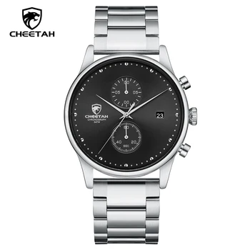 CHEETAH Homens Relógio Marca de Luxo Casual de Negócios dos Homens Relógios de Aço Inoxidável à prova d'água Quartzo relógio de Pulso Masculino Relógio