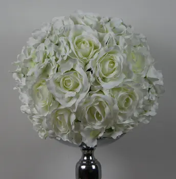 O envio gratuito de rosas e Hortênsias 45CM*4pcs/monte Pomander bola de casamento beijar flor festa/decoração home