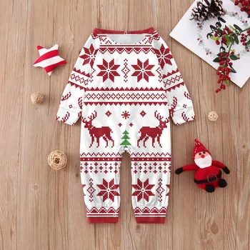 Moda Nova Natal de Criança de Bebê Letra Impressa Combinando Roupas de Natal da Família Pai-filho para Casa Vestir um Pijama Ternos