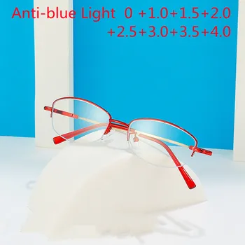 Anti Luz Azul De Olhos De Gato De Óculos De Leitura Mulheres Da Liga De Óculos De Prescrição Presbiopia +1.5 2.0 2.5 3.0 3.5 4.0 Dioptria