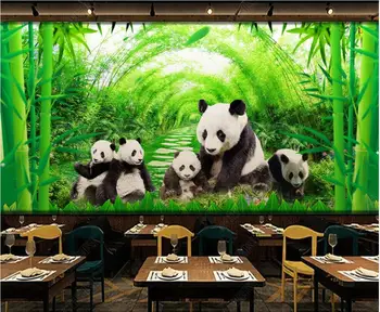 3d papel de parede para parede na rola personalizado mural Moderno Panda Floresta de Bambu decoração de casa 3d fotos de papel de parede para o quarto na parede