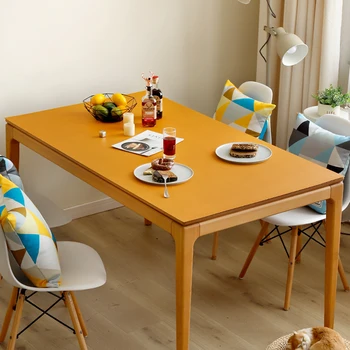 Couro tabela tapete impermeável prova de óleo resistente ao Calor, toalhas de mesa Nórdicos cor sólida mesa de café toalha de mesa feitas em Tamanho personalizado