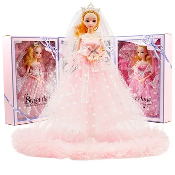 40cm Boneca Brinquedo Criativo Figuras de Ação de Casamento de Princesa Caixa de Presente Conjuntos Meninas Crianças Brinquedos para Crianças de Aniversário, Presentes de Natal Atacado