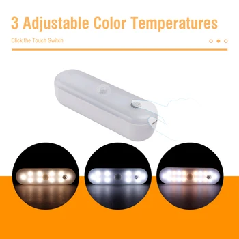 BORUiT Super Brilho LED Sensor de Movimento a Luz do Armário, Mini-USB Infinito que Escurece a Luz do Armário 3 Ajustável Cor de Iluminação