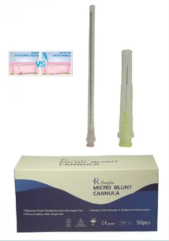 Alta qualidade 10pcs Mirco Blunt atacado de proteção da agulha da seringa em aço inoxidável, 25G de 27G de micro cânula arredondada para o ácido hialurônico
